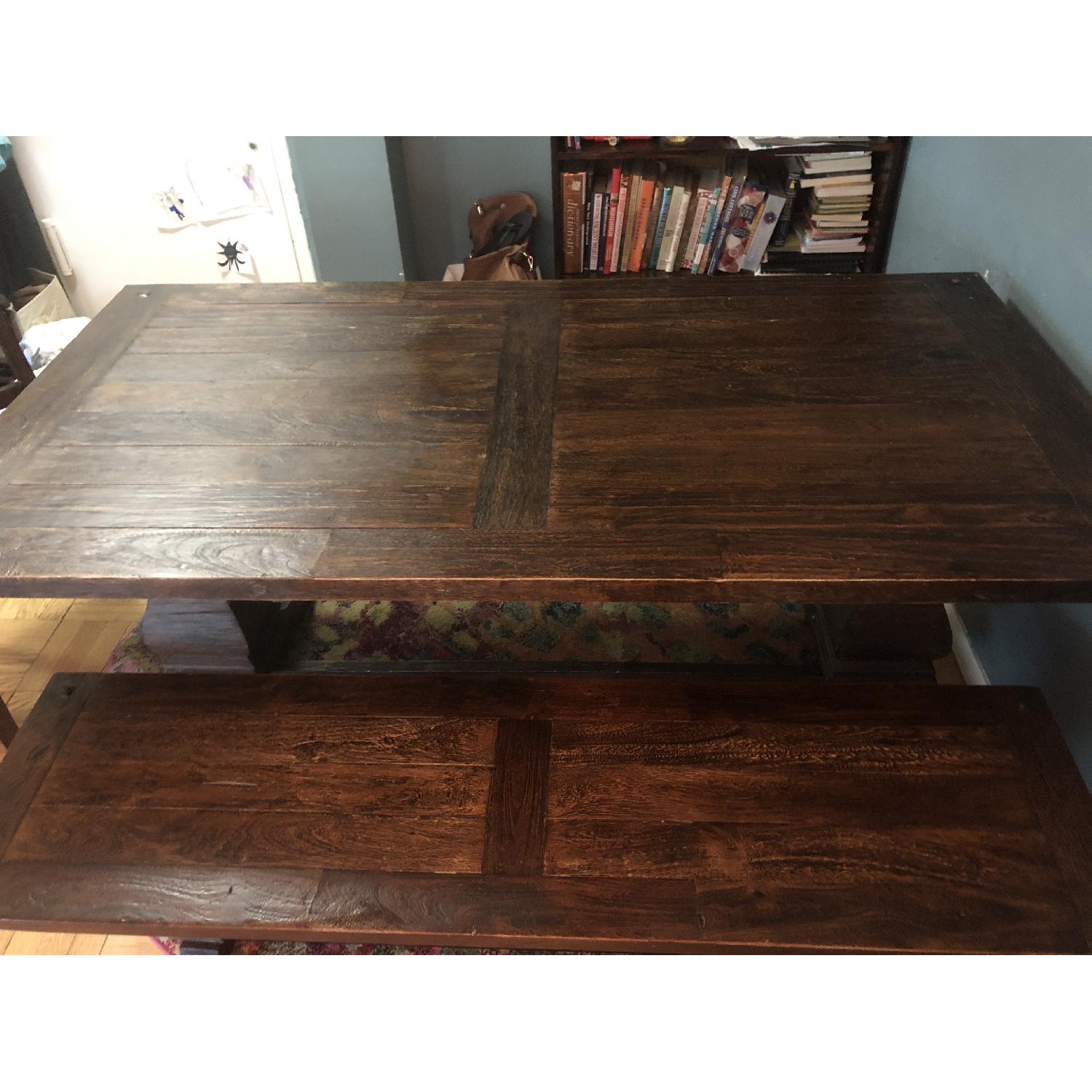 Macy's Dining Table w/ 1 Bench + 4 Chairs - image-1