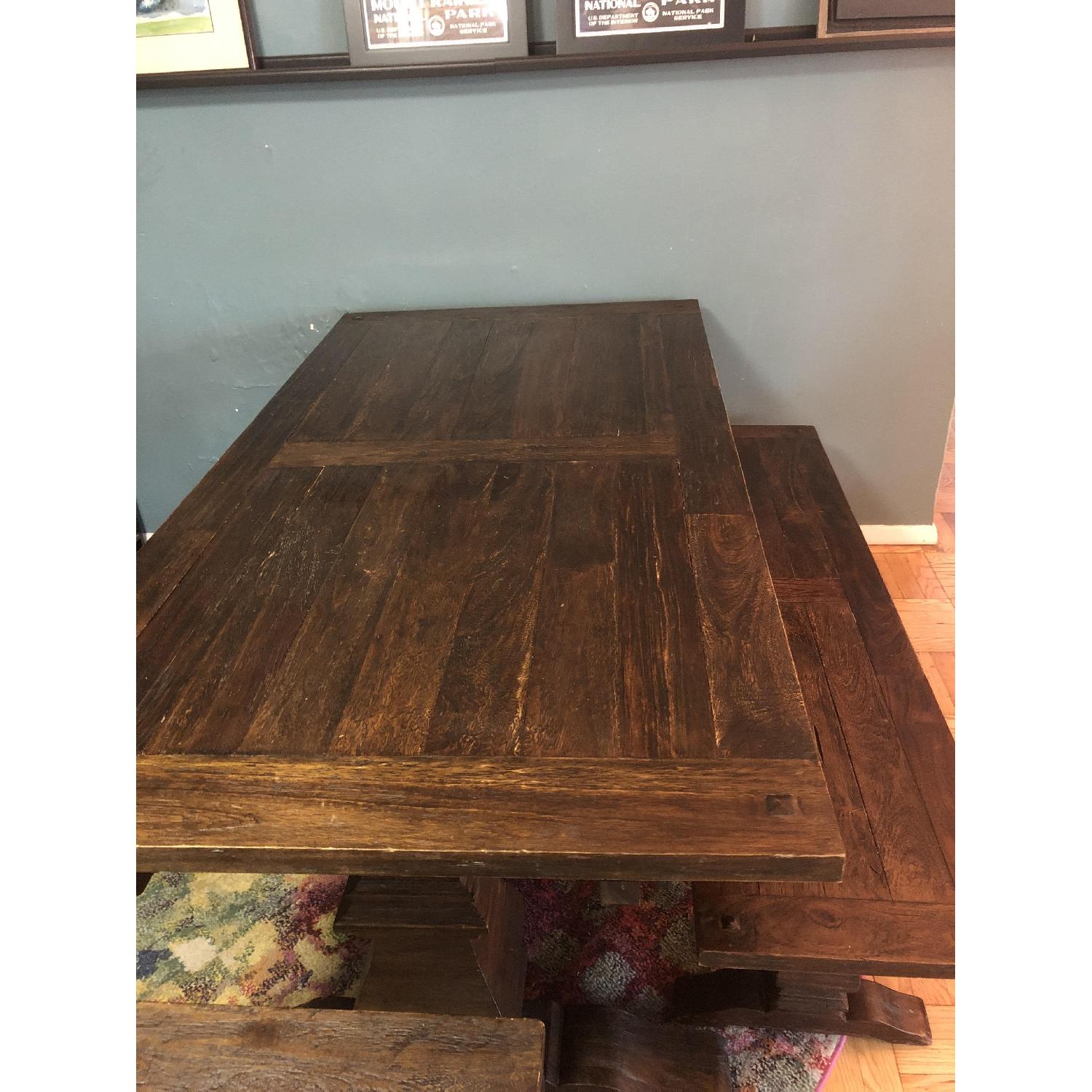 Macy's Dining Table w/ 1 Bench + 4 Chairs - image-2