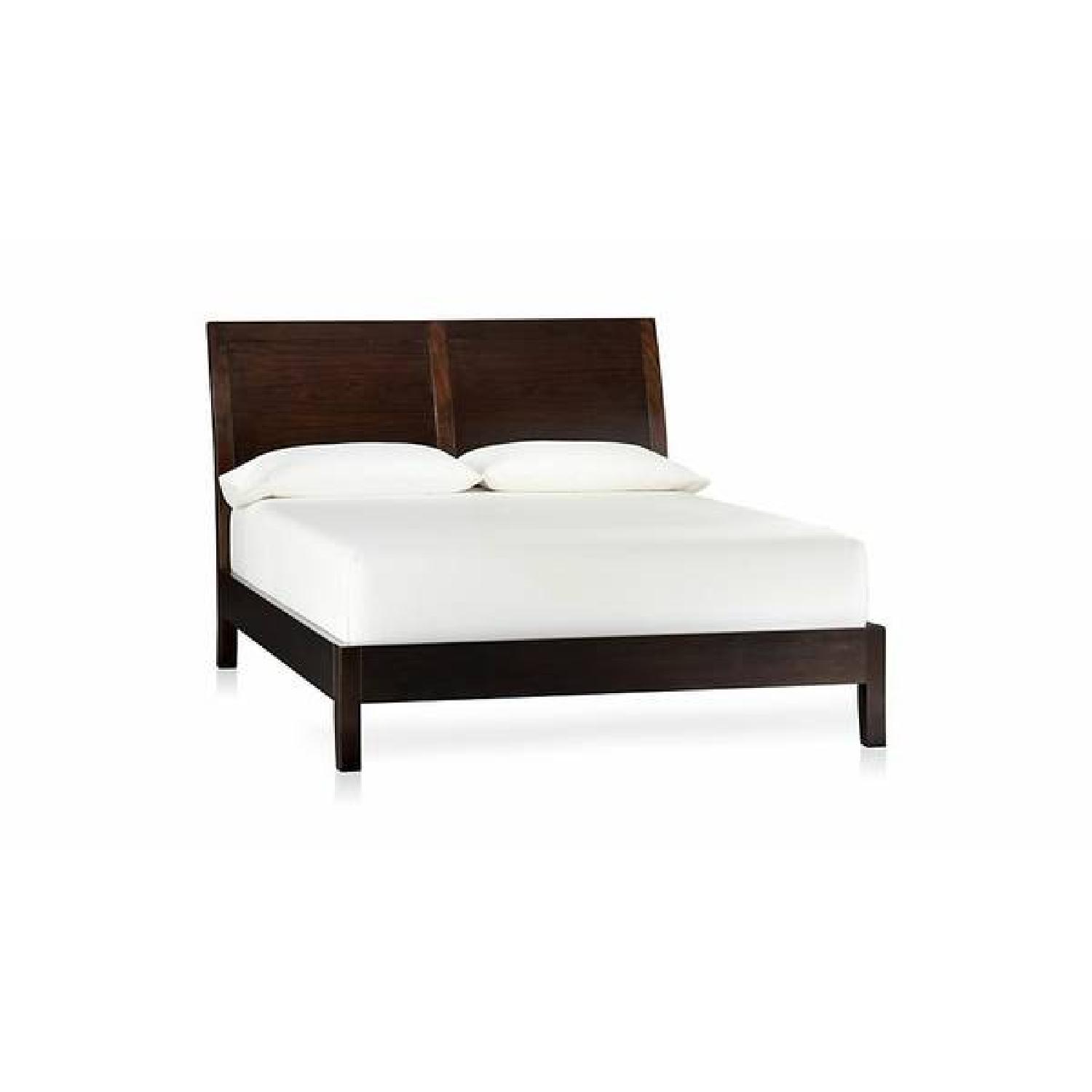 Crate & Barrel Dark Brown Queen Sleigh Bed AptDeco