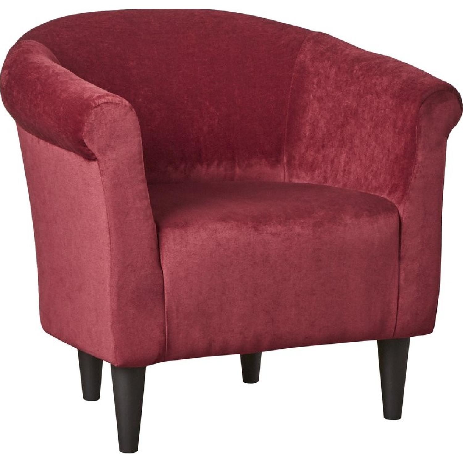 AllModern Wine Color Barrel Chair - AptDeco
