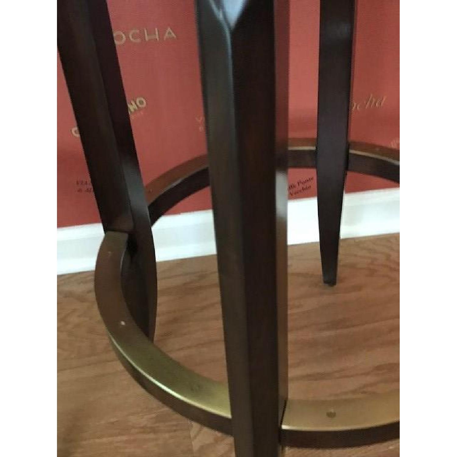 Woodbridge Furniture Light Brown Leather Swivel Bar Stools - image-3