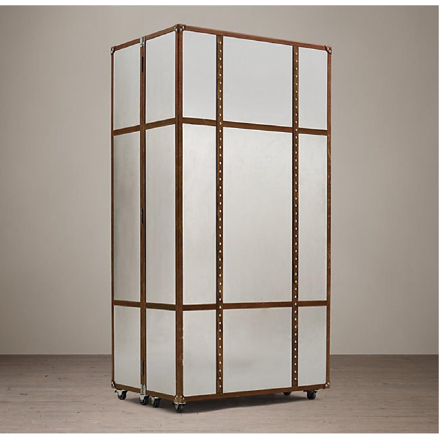 Restoration Hardware Mayfair Steamer Trunk Secretary - image-5