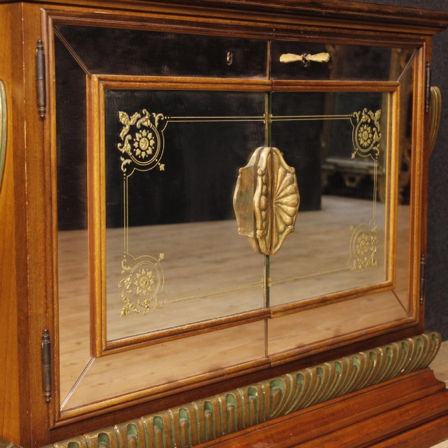Italian Sideboard in Lacquered & Gilded Wood w/ Mirrors - image-2