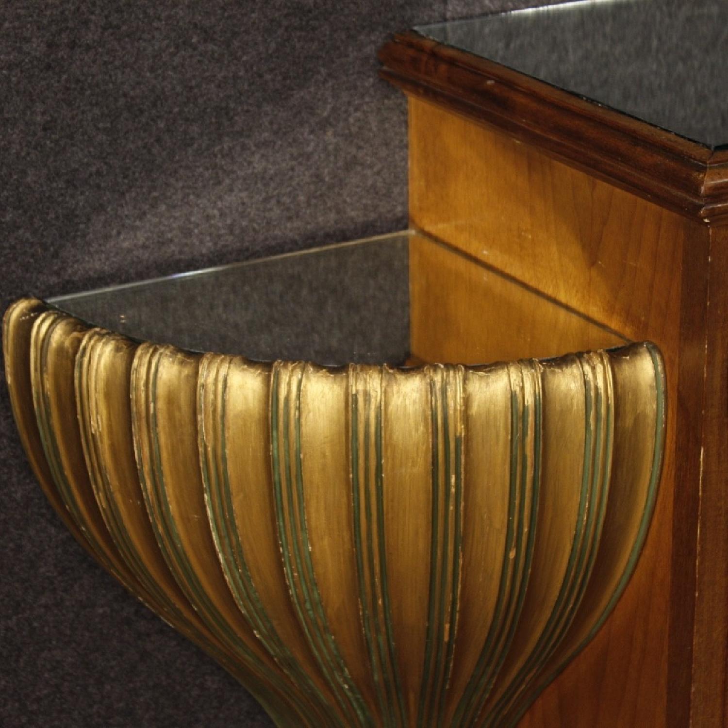 Italian Sideboard in Lacquered & Gilded Wood w/ Mirrors - image-3