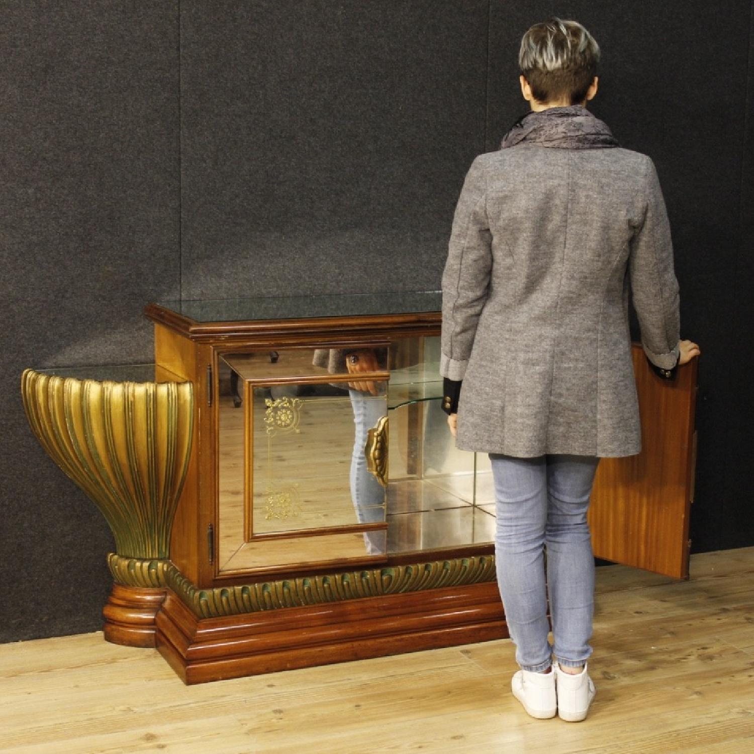 Italian Sideboard in Lacquered & Gilded Wood w/ Mirrors - image-5