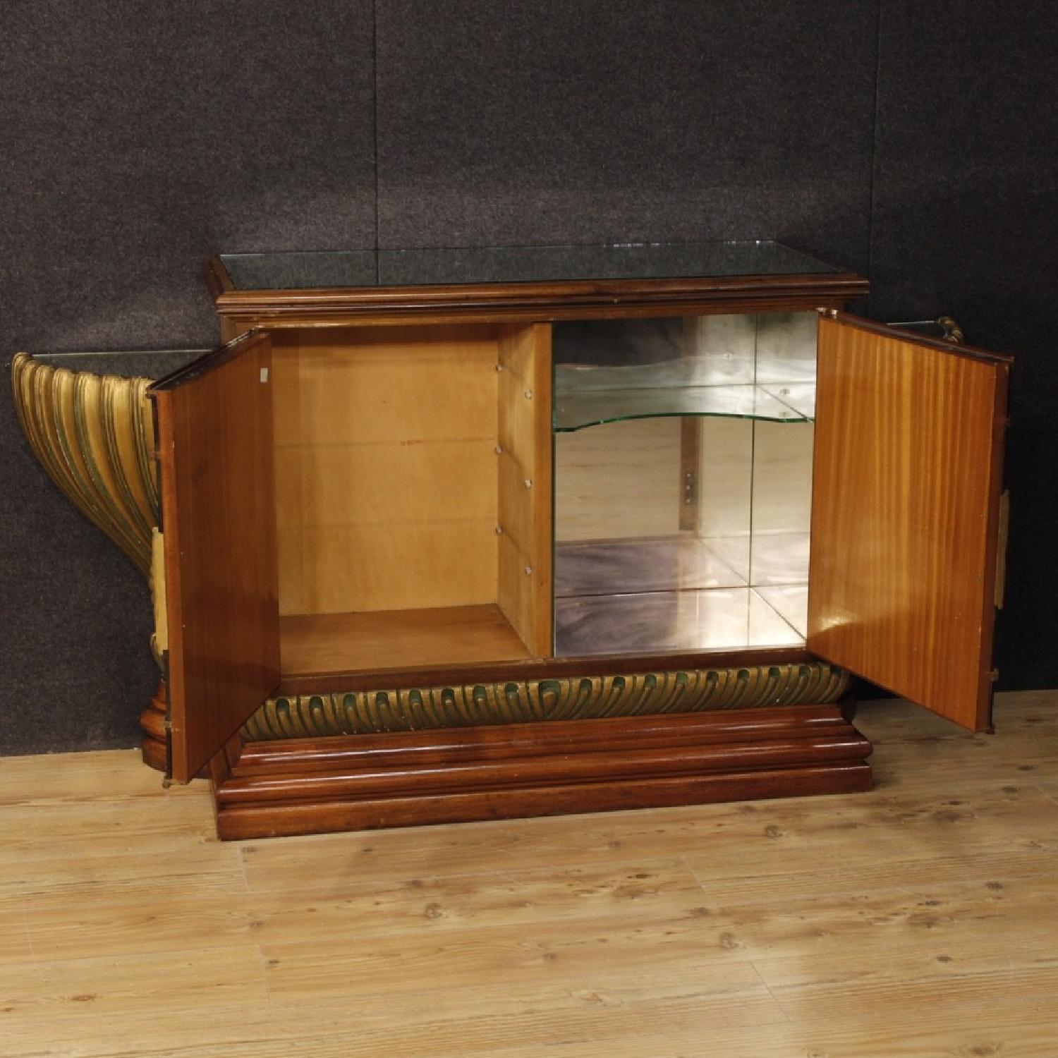 Italian Sideboard in Lacquered & Gilded Wood w/ Mirrors - image-9