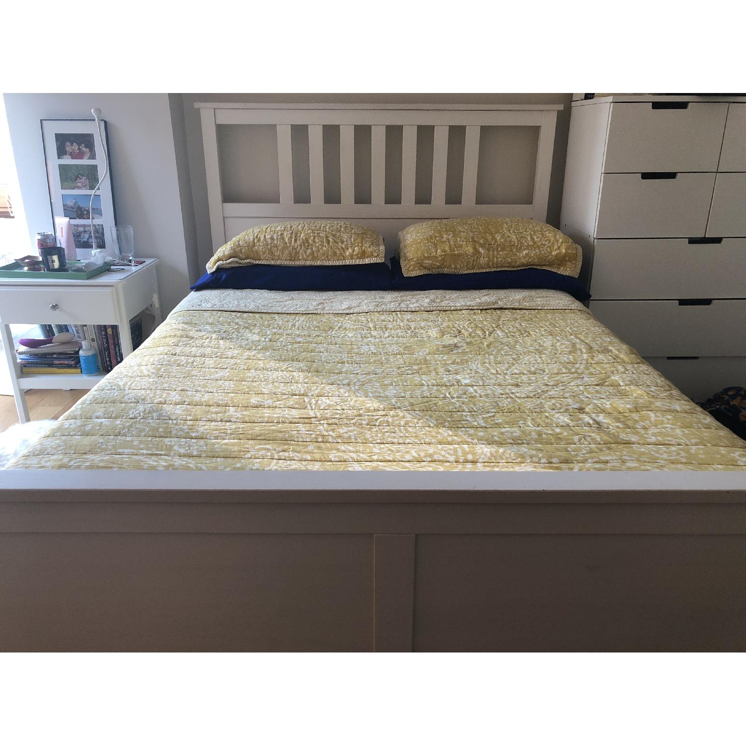 Ikea Hemnes White Full Wooden Bed Frame - image-1