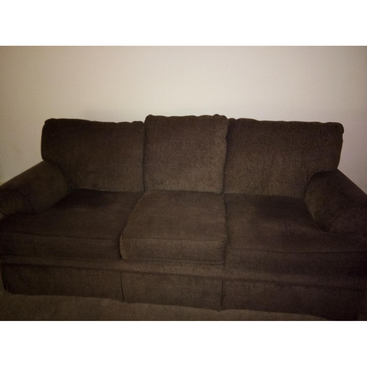 Brown Fabric Shilling Sofa - image-1
