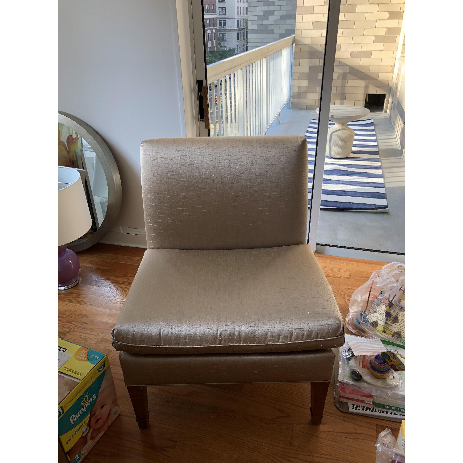 Ethan Allen Custom Upholstered Slipper Chair - image-1