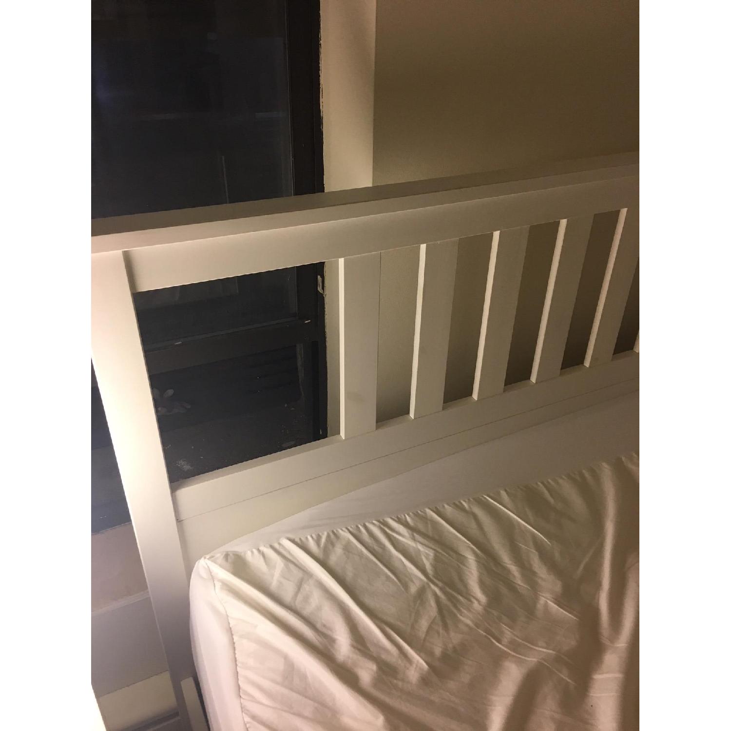 Ikea Hemnes Queen White Wood Bed Frame AptDeco