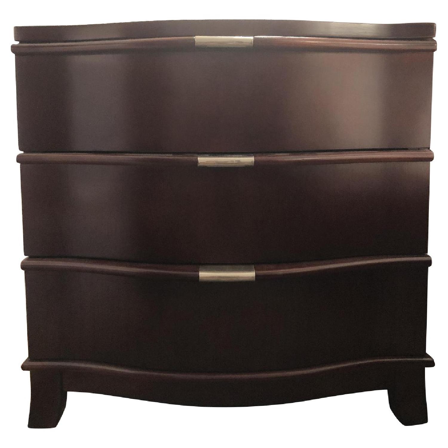 Contemporary Dark Wood Nightstands - image-0