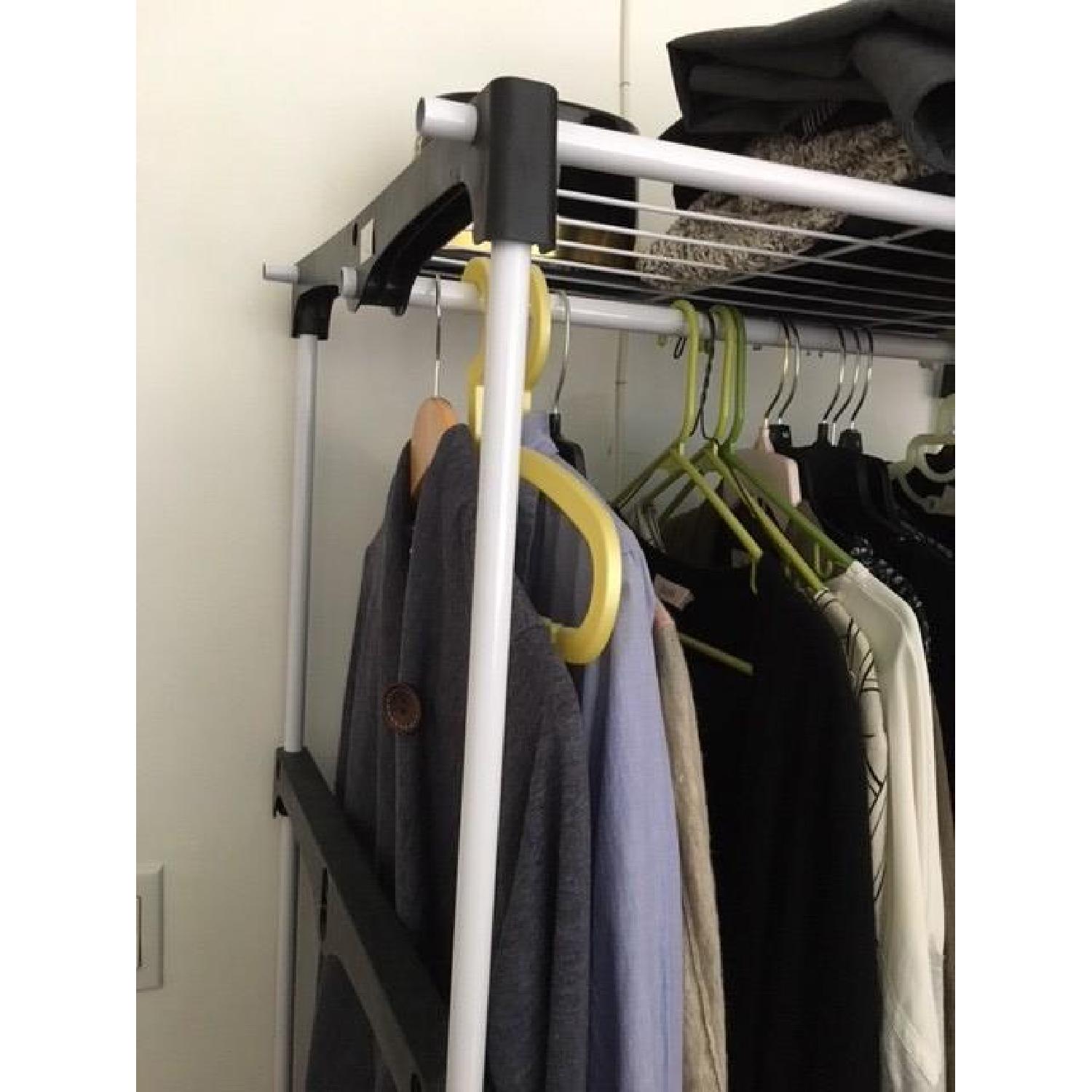 AmazonBasics Double Rod Freestanding Closet in White AptDeco