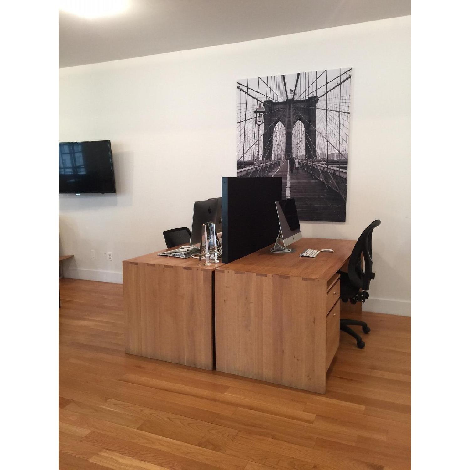 Crate & Barrel Oak Wood Modern Desk - image-3