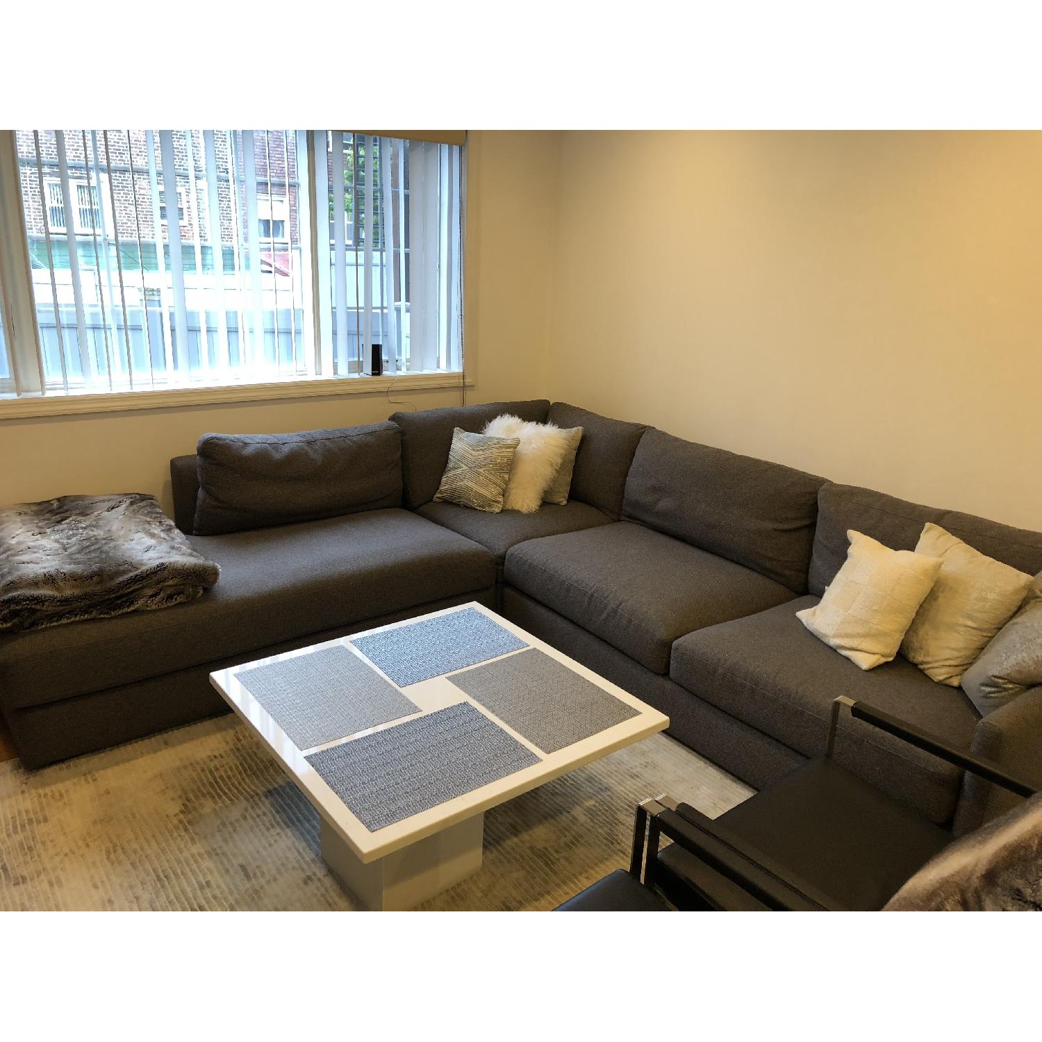 Crate & Barrel Drake Gray 3 Piece Sectional Sofa - AptDeco