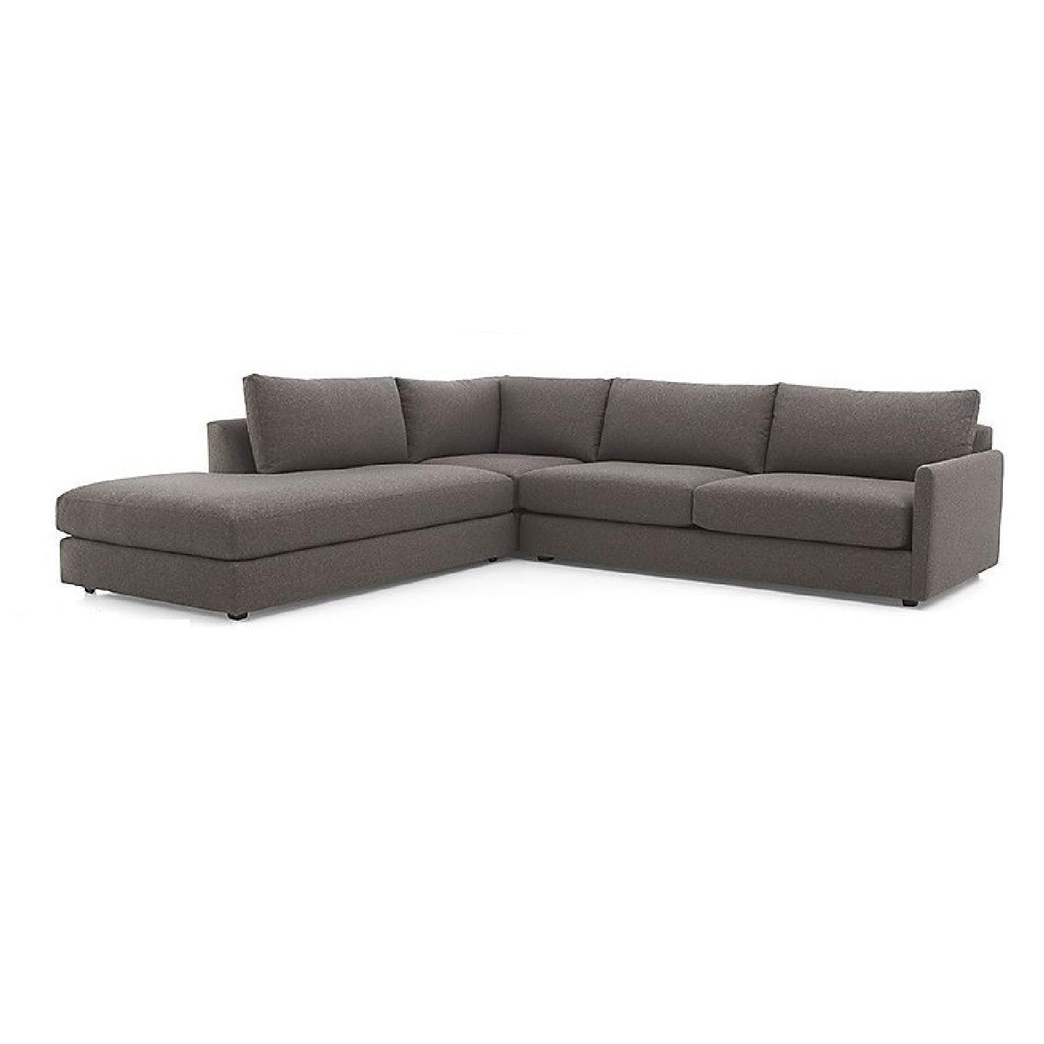 Crate & Barrel Drake Gray 3 Piece Sectional Sofa - AptDeco