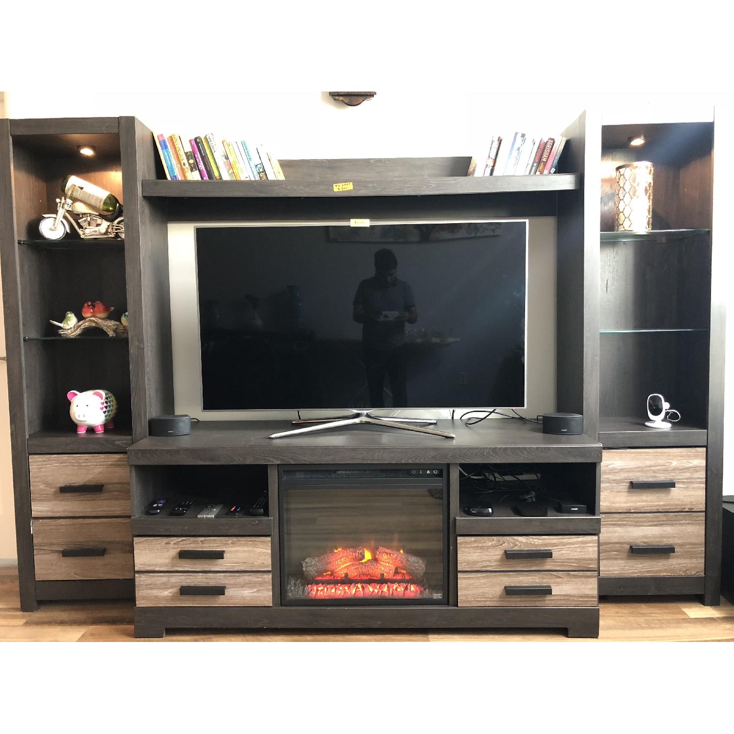 Ashley Harlinton 4 Piece Entertainment Center w/ Fireplace - image-4