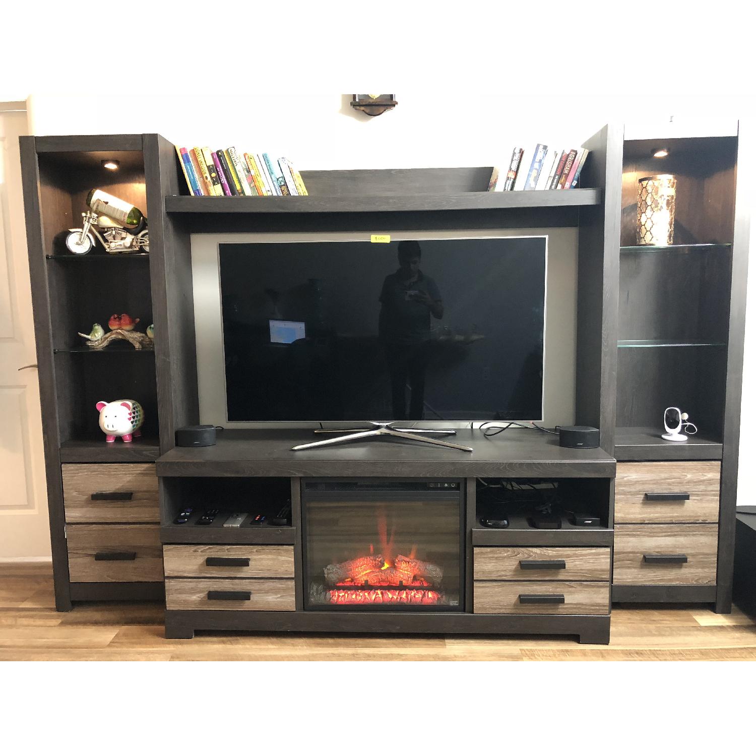 Ashley Harlinton 4 Piece Entertainment Center w/ Fireplace - image-5