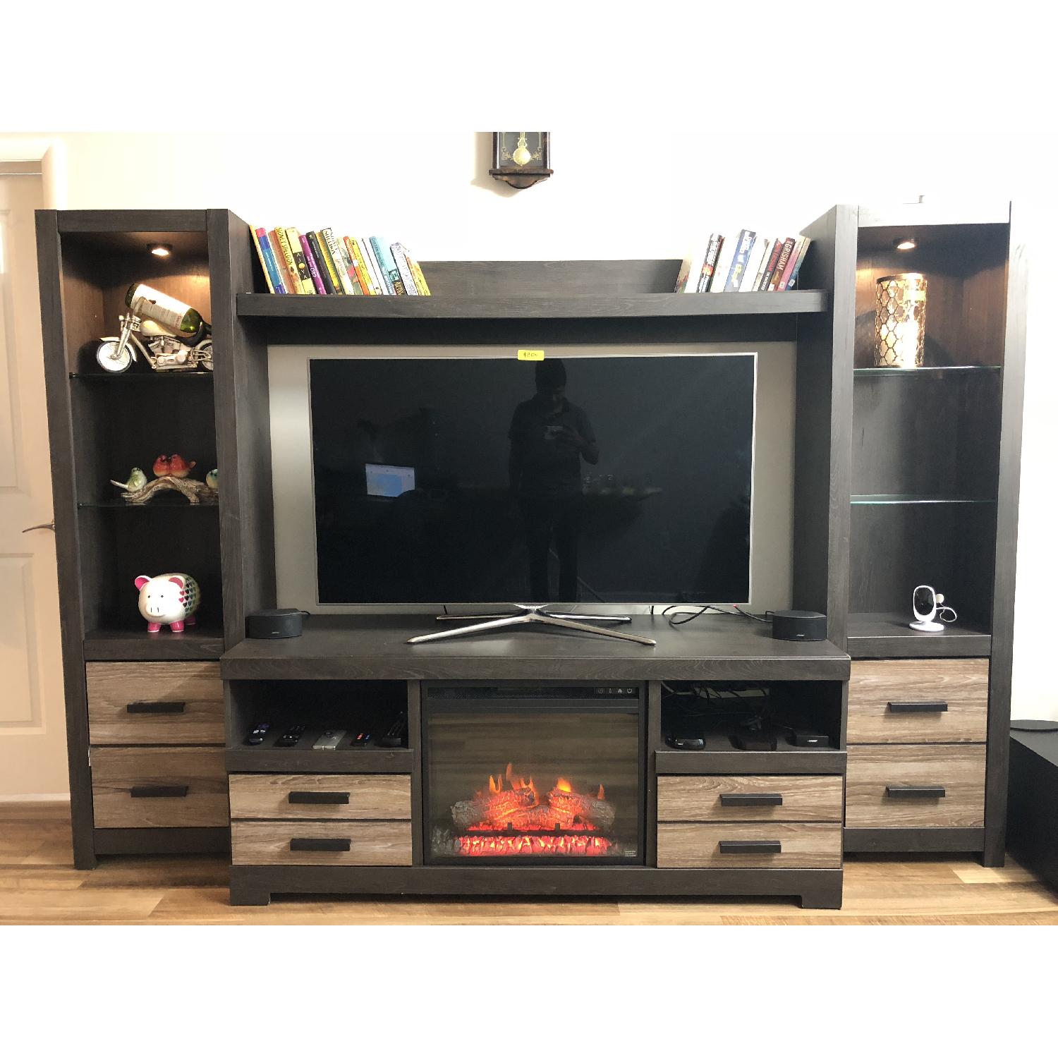 Ashley Harlinton 4 Piece Entertainment Center w/ Fireplace - image-7