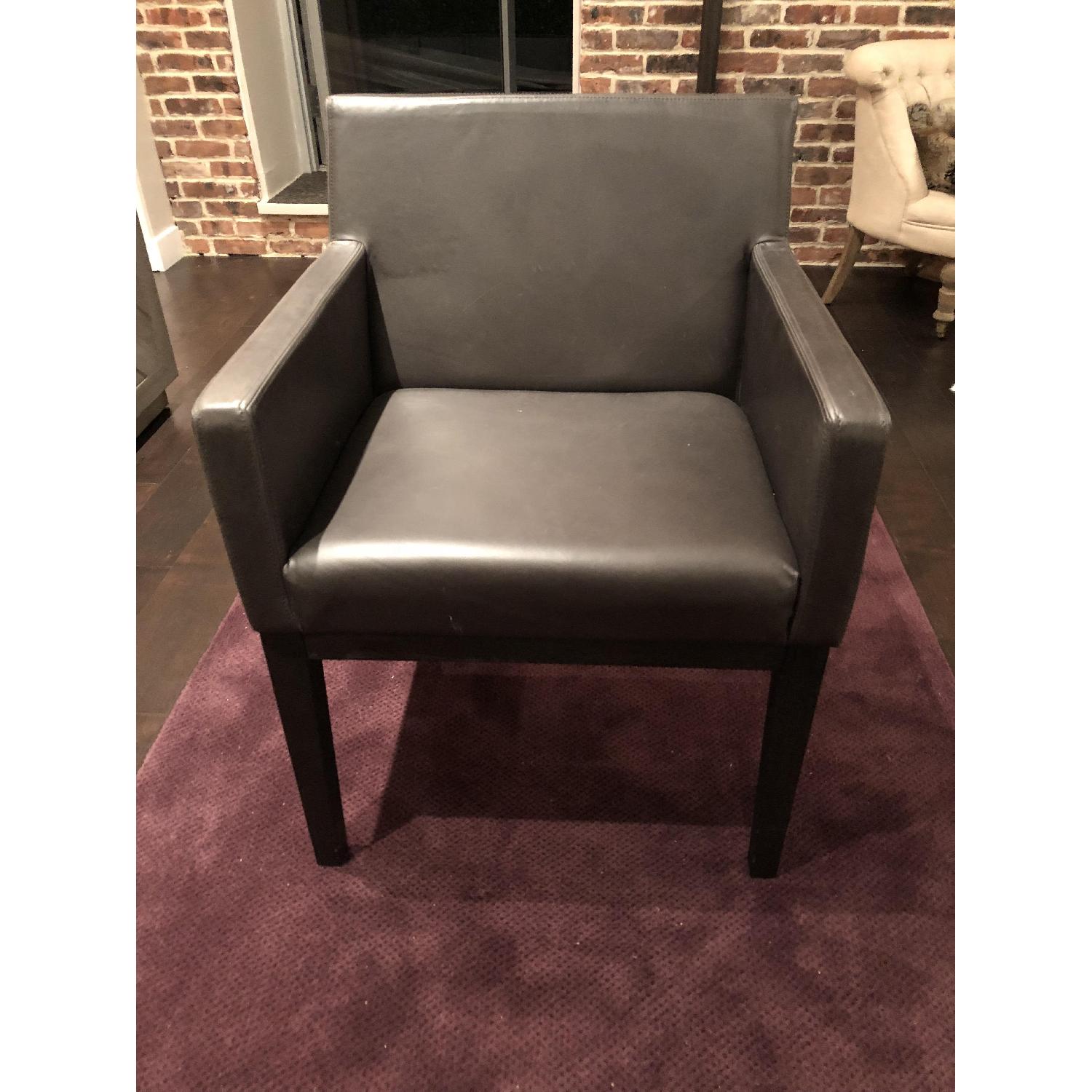 Restoration Hardware Morgan Track Arm Leather Armchairs - image-1