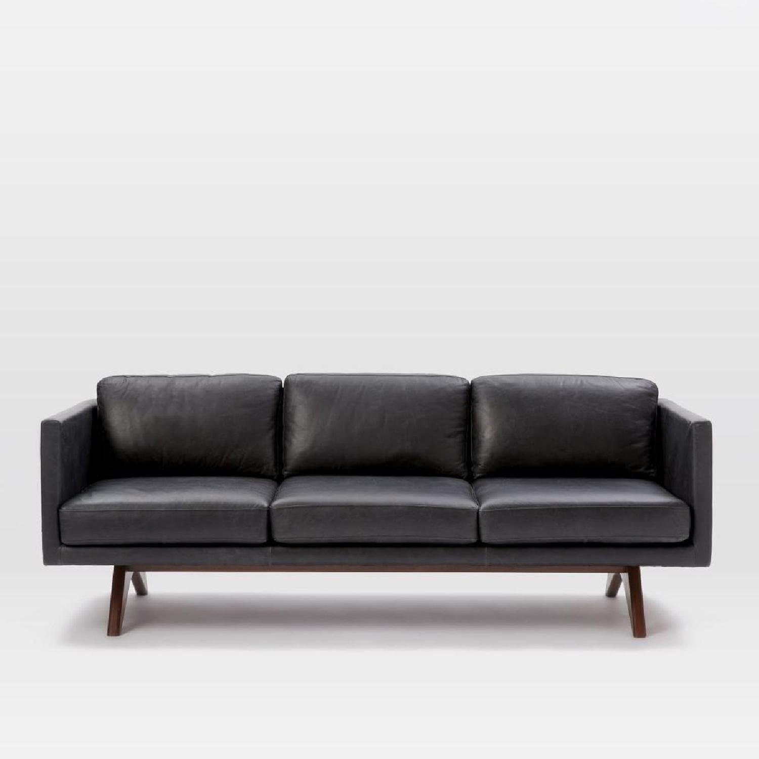West Elm Brooklyn Leather Sofa - image-5