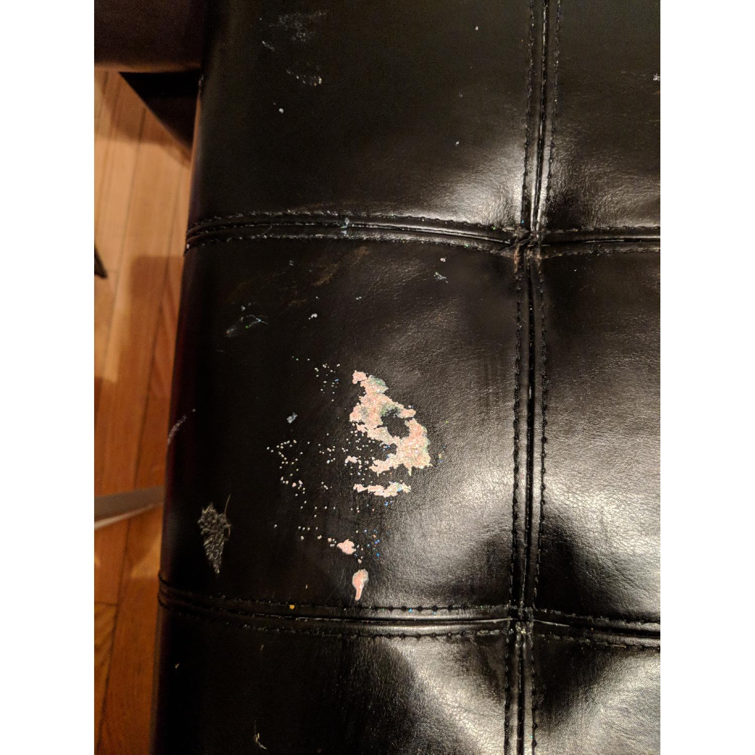 Brown Faux Leather Ottoman w/ Storage - image-3