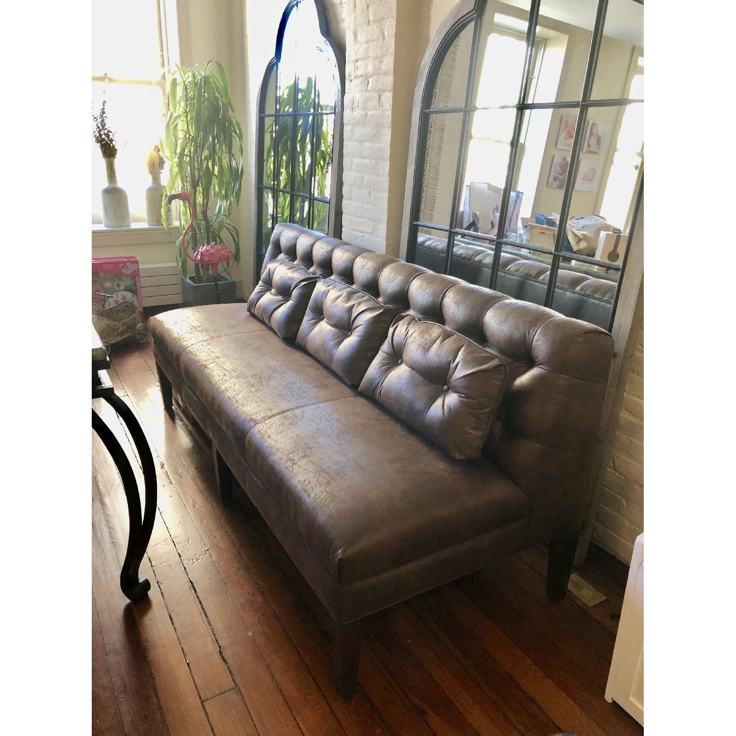 Arhaus Leather Tufted Settee - image-1