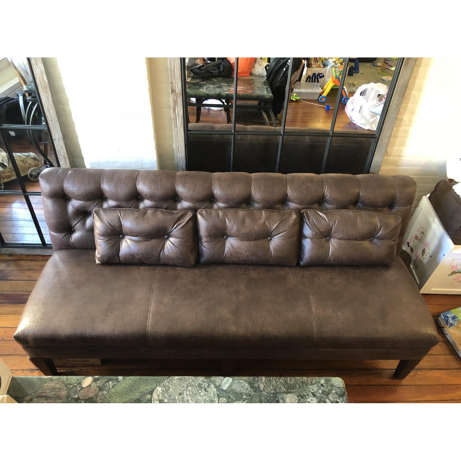 Arhaus Leather Tufted Settee - image-3