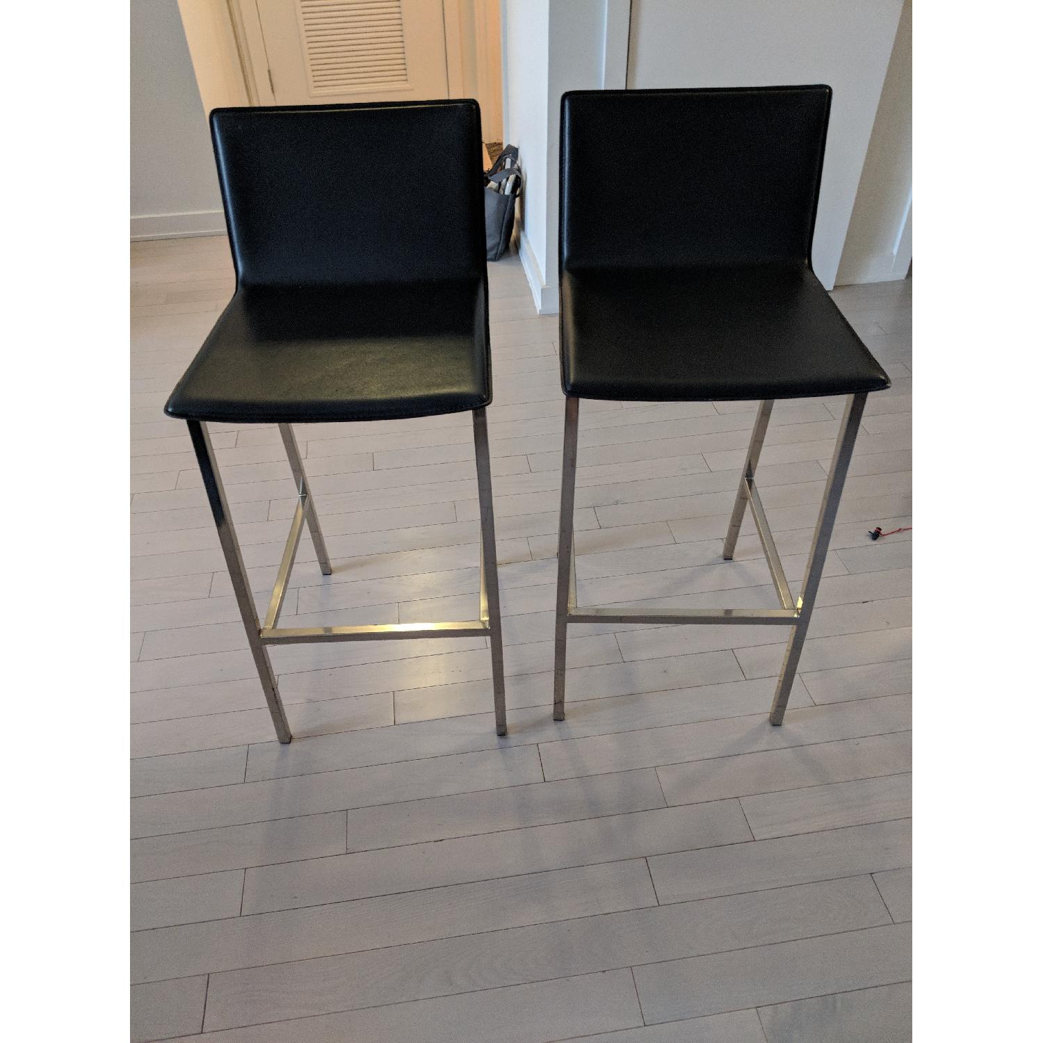 CB2 Phoenix Carbon Grey Bar Stools - image-2