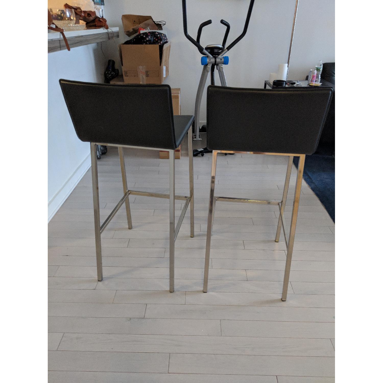 CB2 Phoenix Carbon Grey Bar Stools - image-3