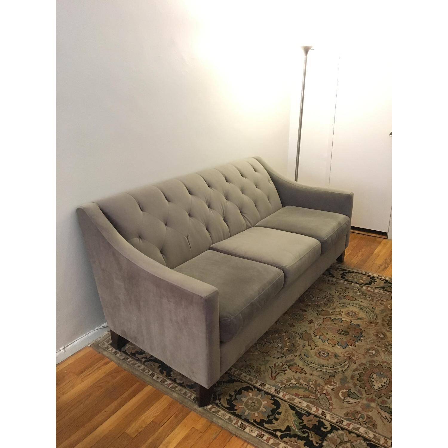 Macy's Chloe Velvet Tufted 3-Seater Sofa - AptDeco