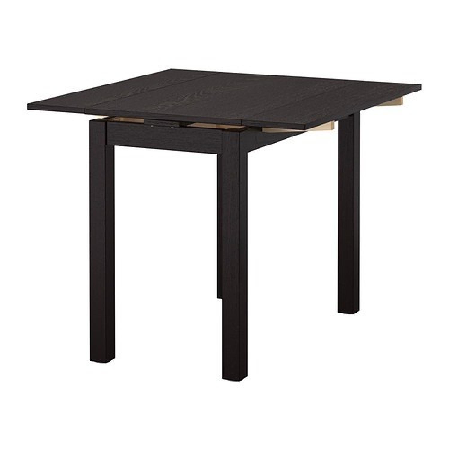 Ikea Bjursta Black Brown Extendable Table w/ 2 Chairs - image-1
