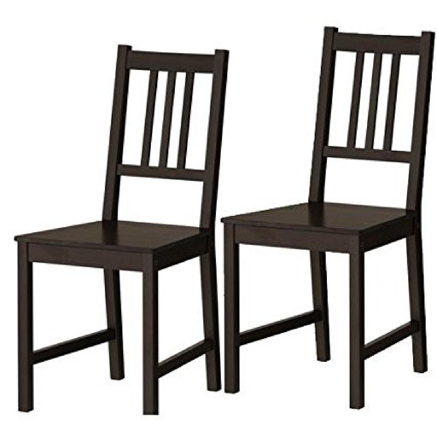 Ikea Bjursta Black Brown Extendable Table w/ 2 Chairs - image-3