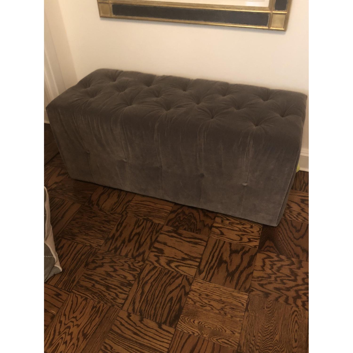 Custom Velvet Tufted Ottoman - image-1
