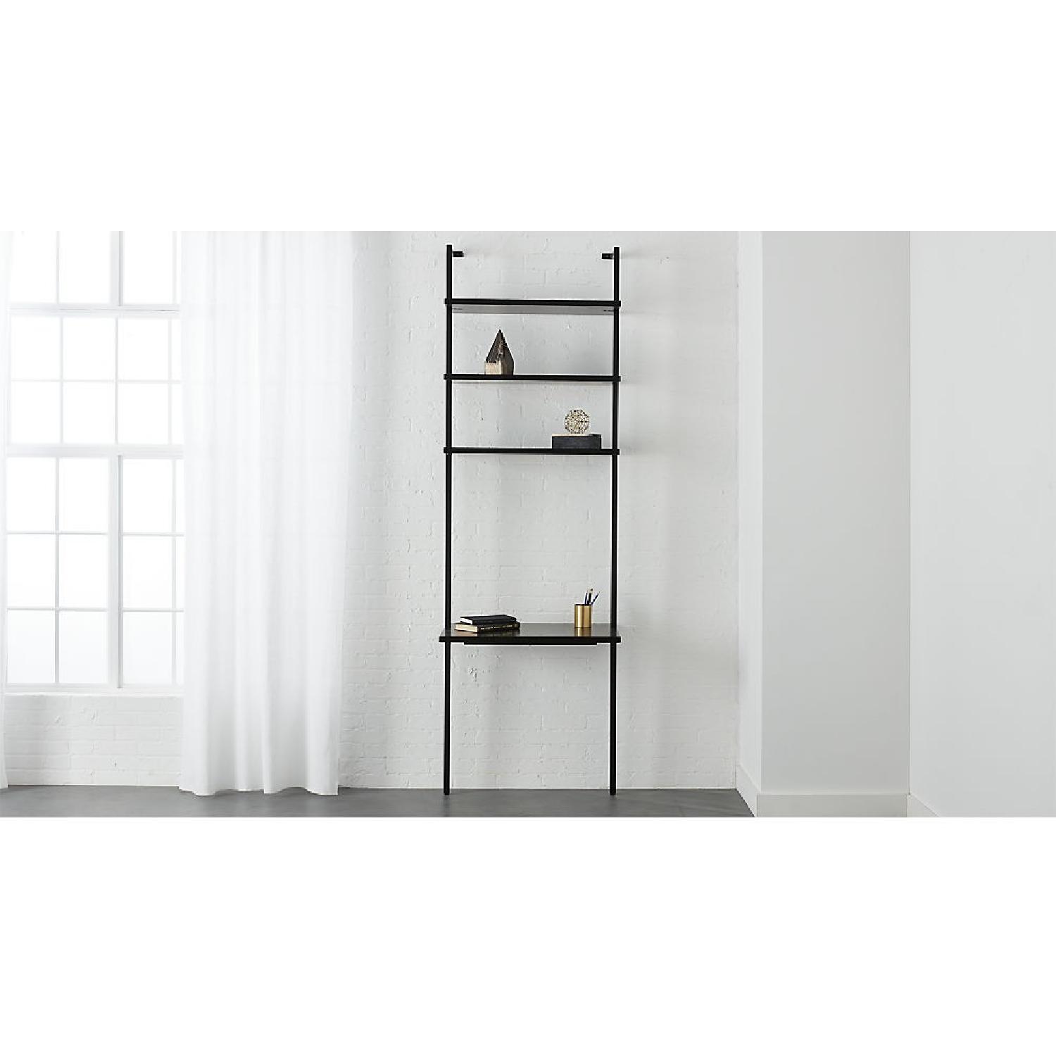 CB2 Stairway Grey Ladder Desk + Wall Mounted Bookcase - image-3