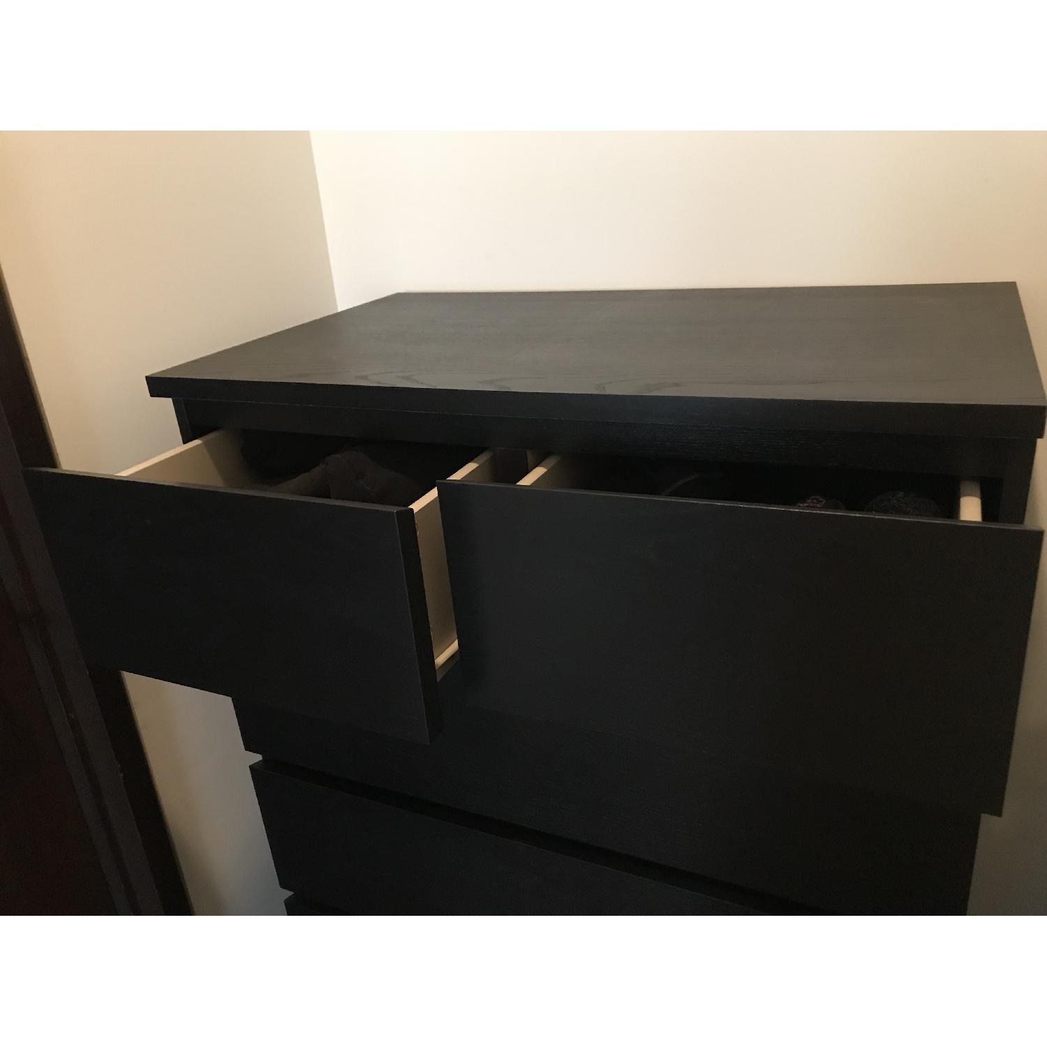 Ikea Malm 6-Drawer Dresser - black/brown - image-3