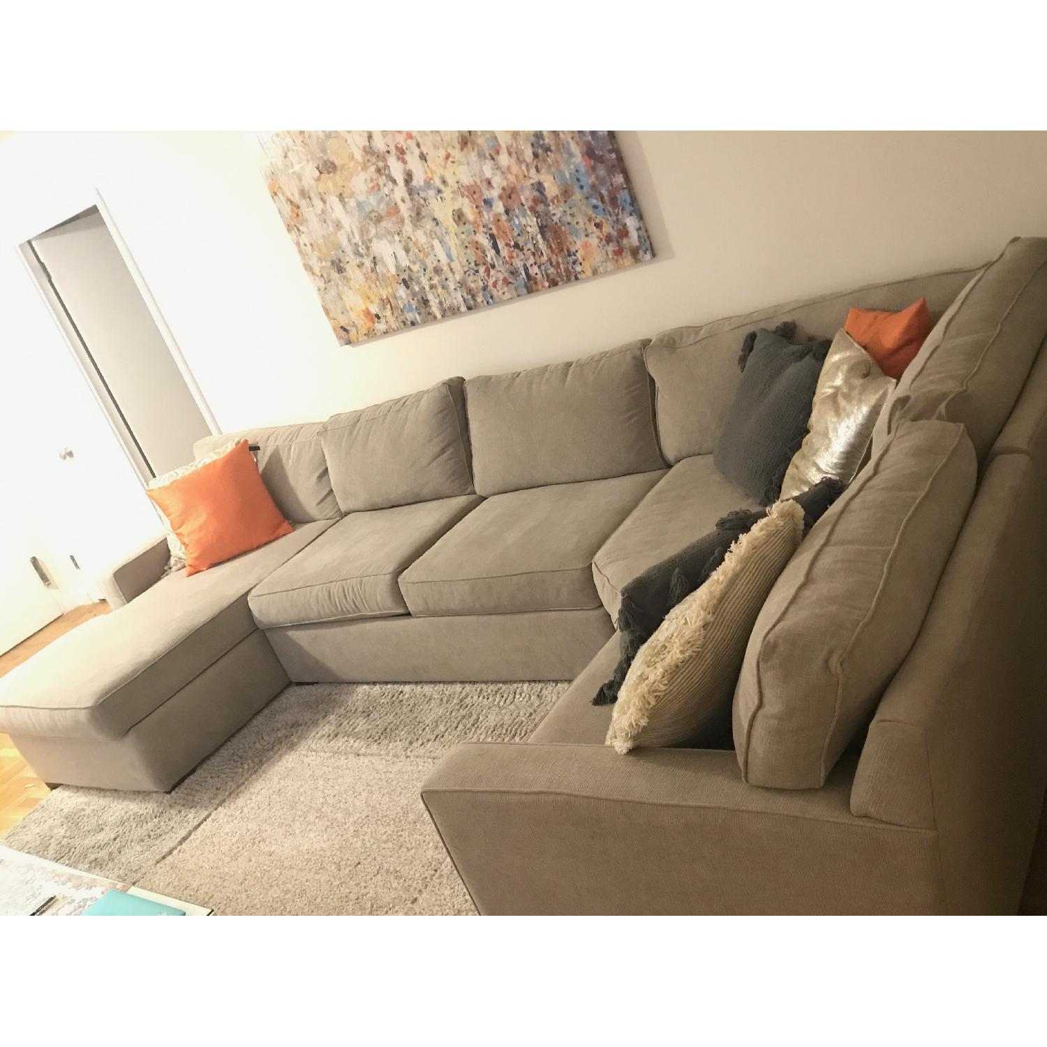 Macy's Chrome Beige Radley 4Piece Chaise Sectional Sofa AptDeco