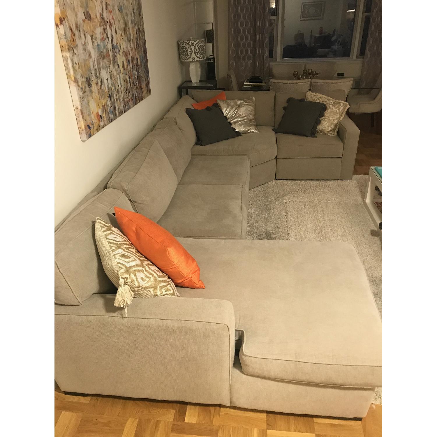 Macy's Chrome Beige Radley 4Piece Chaise Sectional Sofa AptDeco