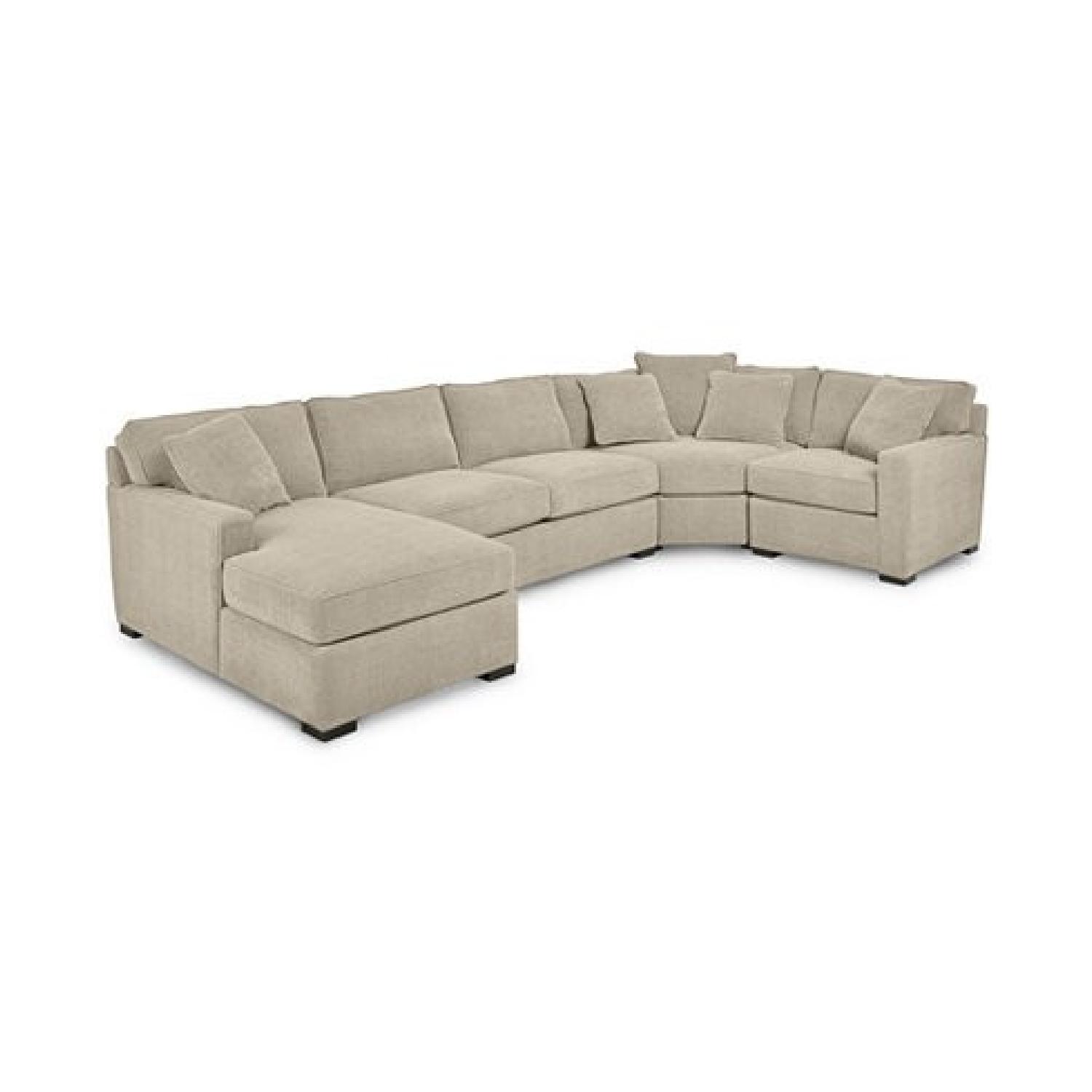 Macy's Chrome Beige Radley 4Piece Chaise Sectional Sofa AptDeco