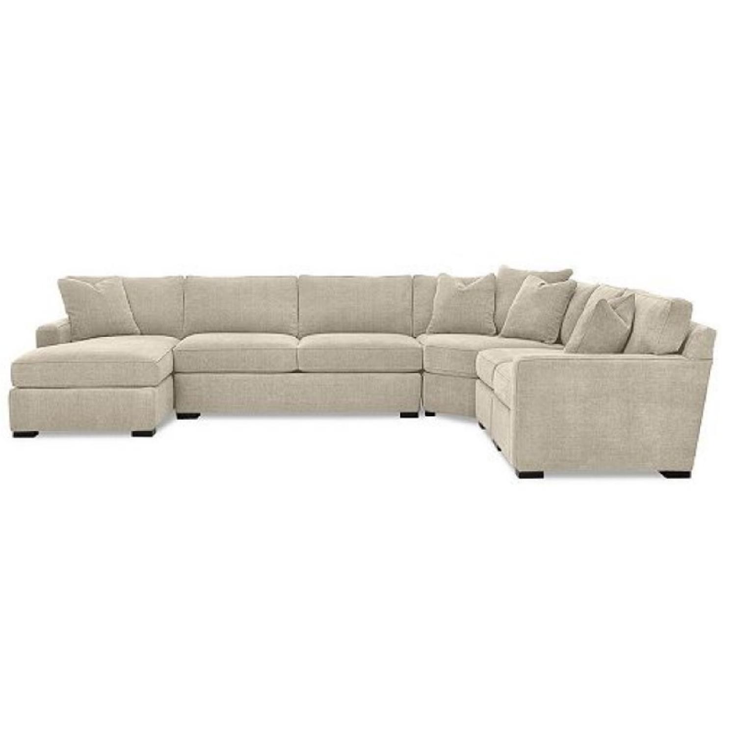 Macy's Chrome Beige Radley 4Piece Chaise Sectional Sofa AptDeco