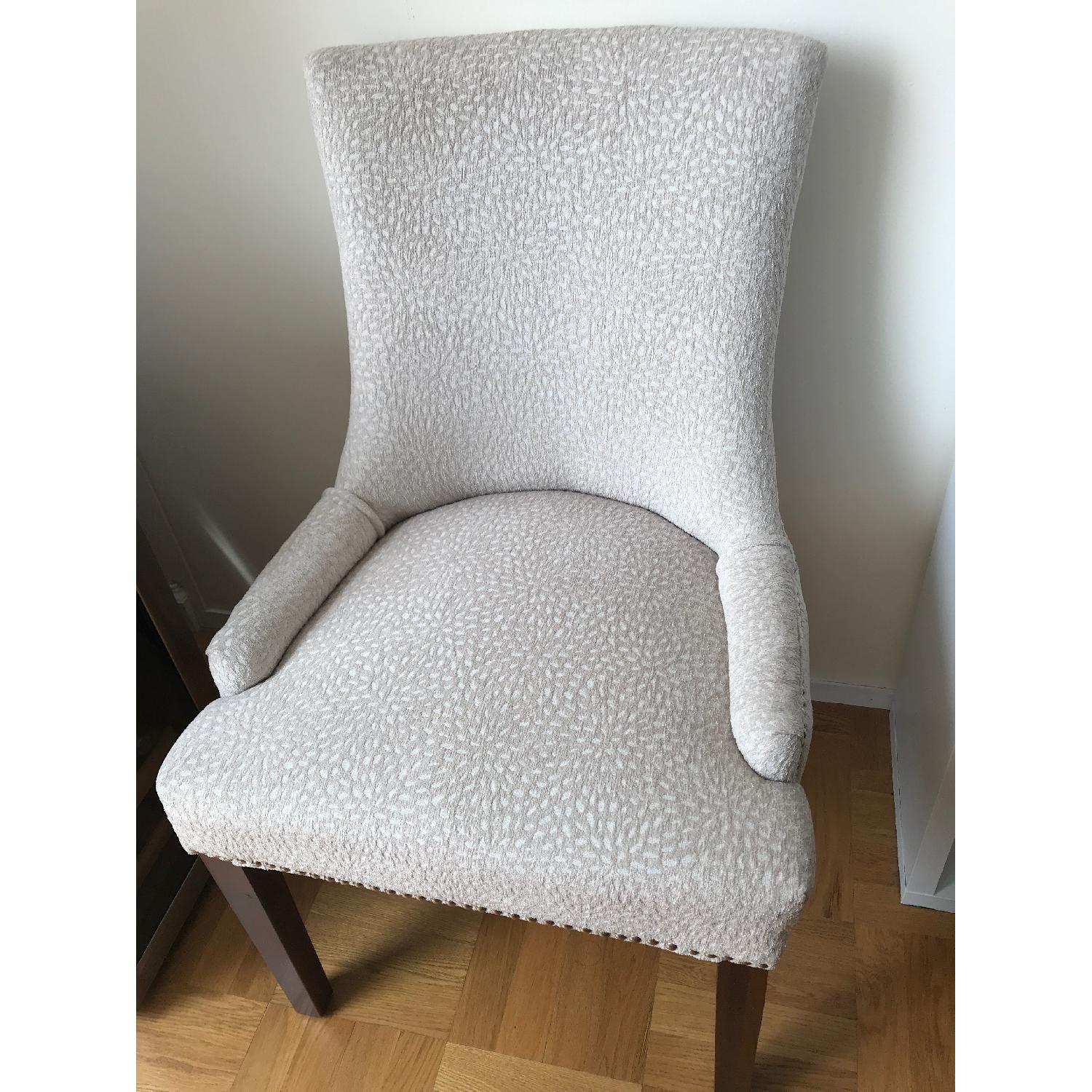 Macy's Glass Top Dining Table w/ 6 Fabric Chairs - image-4