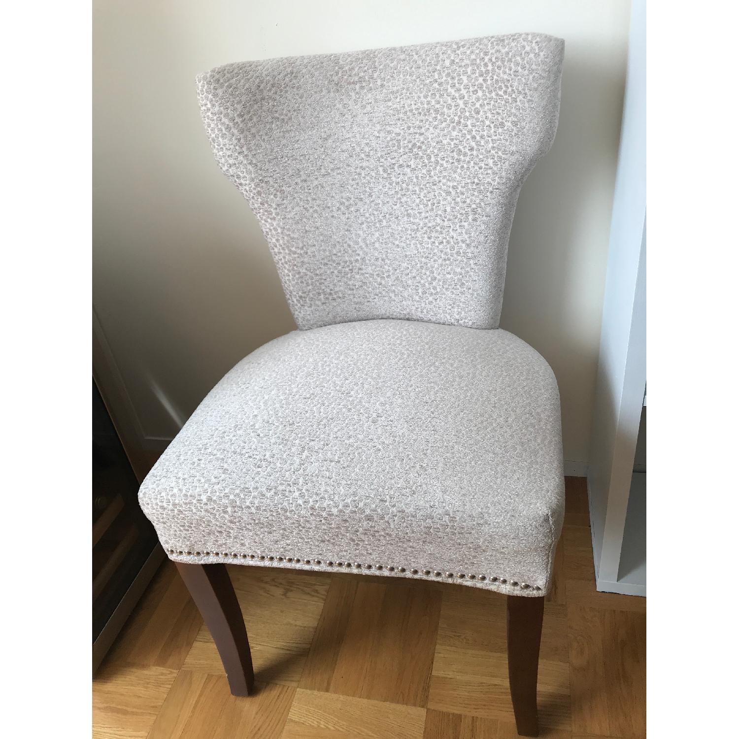 Macy's Glass Top Dining Table w/ 6 Fabric Chairs - image-6