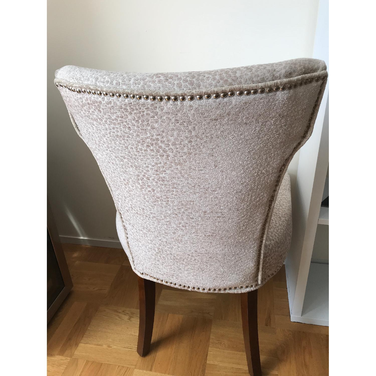 Macy's Glass Top Dining Table w/ 6 Fabric Chairs - image-7