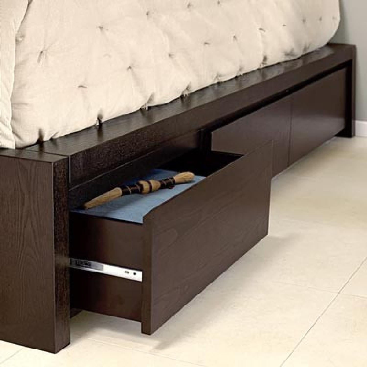 West Elm Storage Bed w/ Headboard & Attached Nightstands - image-4