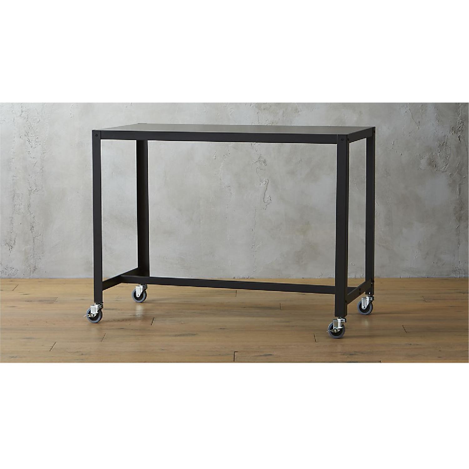 CB2 GoCart Carbon Rolling Counter Table/Stand Up Desk AptDeco