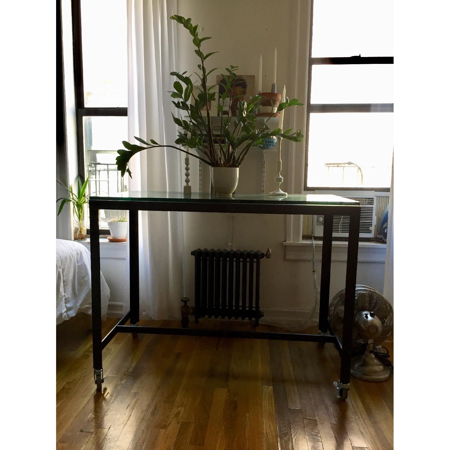 CB2 Go-Cart Carbon Rolling Counter Table/Stand Up Desk - image-4