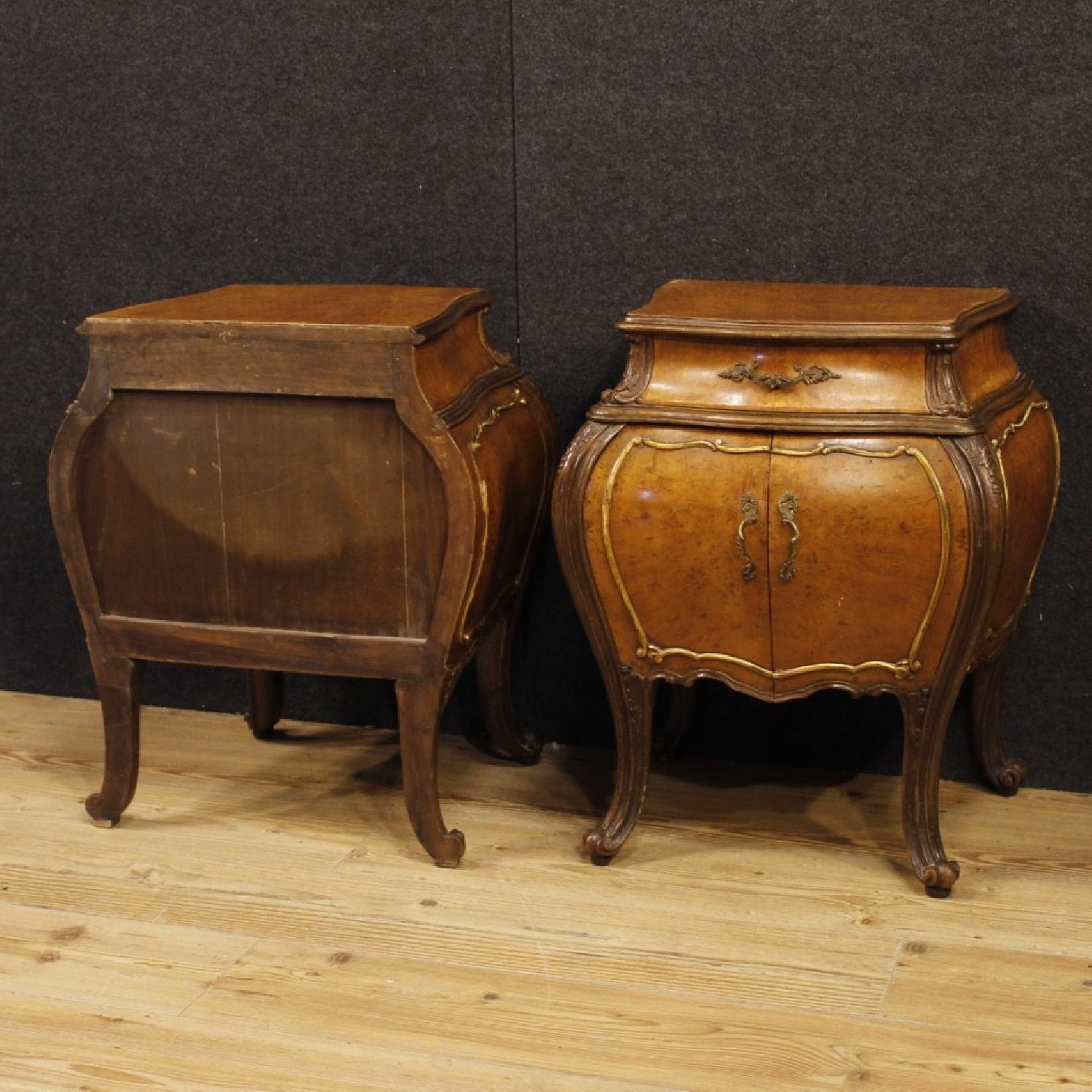 Italian in Elm Burl & Oak Wooden Bedside Tables - image-3