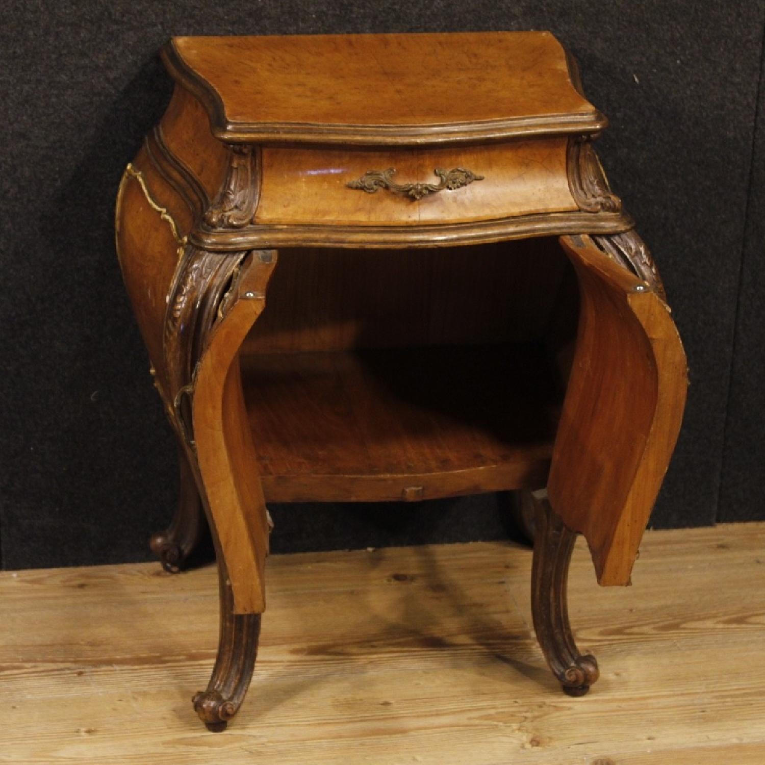 Italian in Elm Burl & Oak Wooden Bedside Tables - image-4