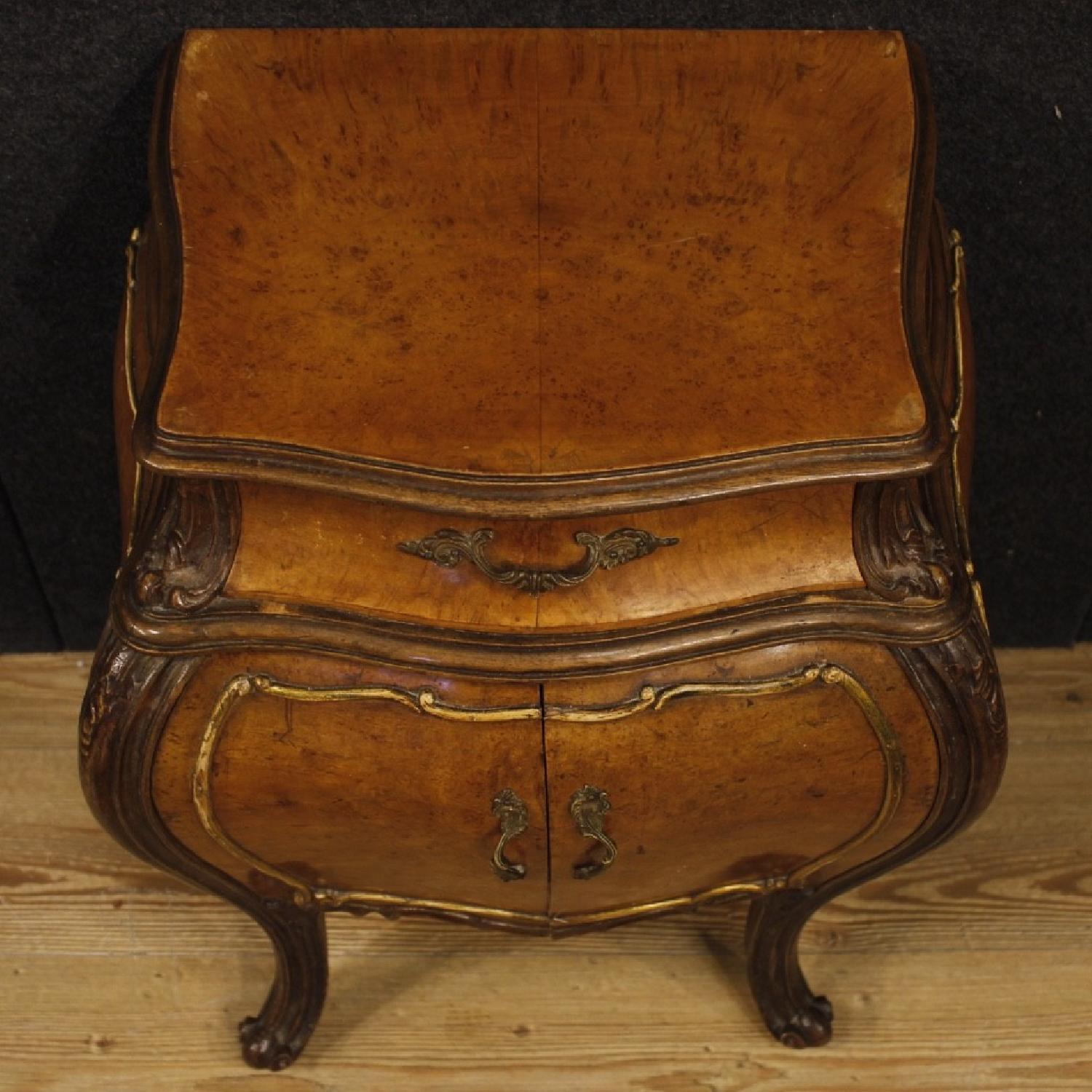 Italian in Elm Burl & Oak Wooden Bedside Tables - image-9