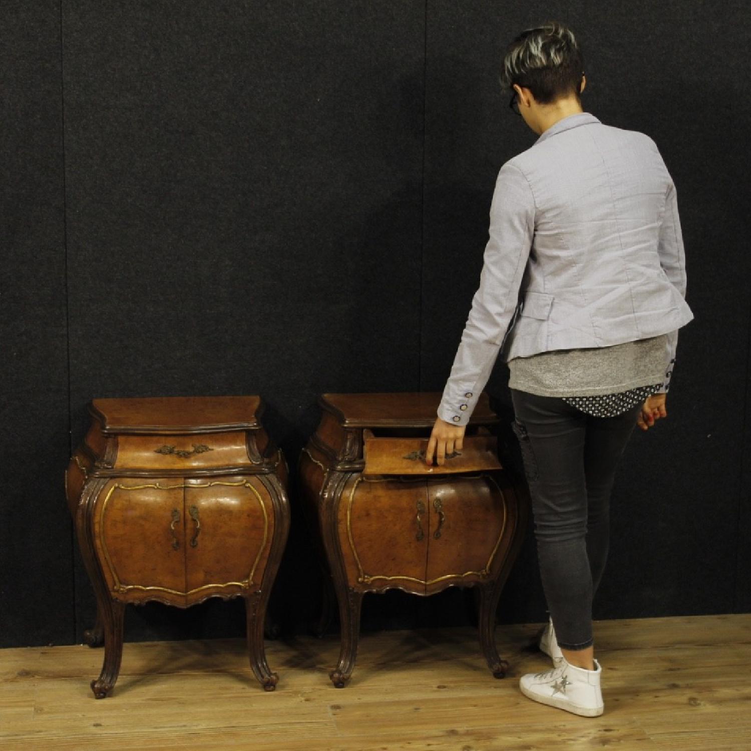 Italian in Elm Burl & Oak Wooden Bedside Tables - image-12