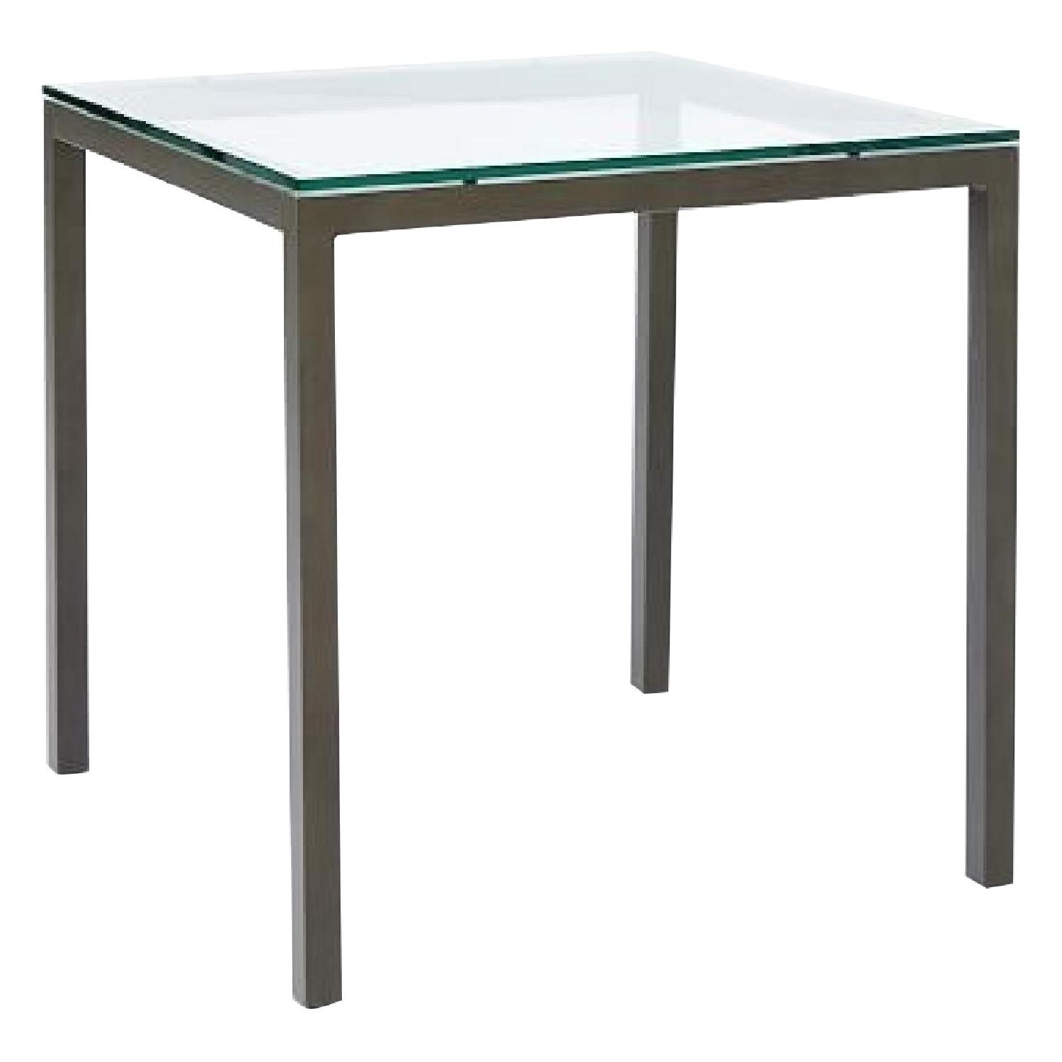 West Elm Box Frame Dining Table w/ Glass Top AptDeco